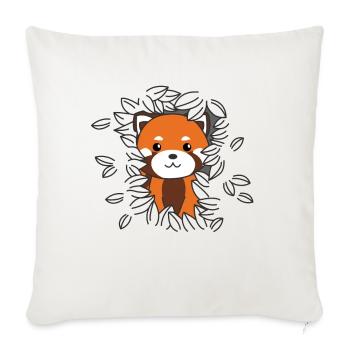 Panda rouge animaux doux pour les enfants Kawaii - Housse de coussin décorative 45 x 45 cm - blanc nature - Devant