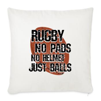 Rugby Rugby - Sofakissenbezug 45 x 45 cm - Naturweiß  - Vorne