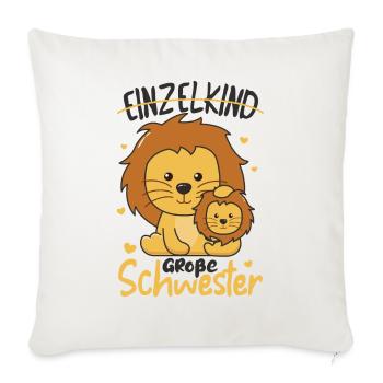 Je serai grande sœur en 2022 pour les frères et sœurs - Housse de coussin décorative 45 x 45 cm - blanc nature - Devant