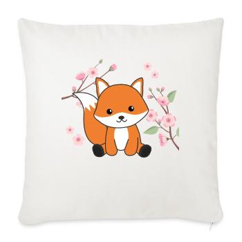 Renard animaux mignons pour les enfants Renards Kawaii - Housse de coussin décorative 45 x 45 cm - blanc nature - Devant