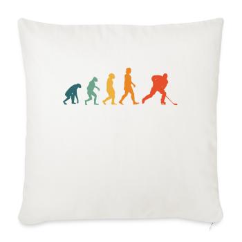 Eishockey Evolution Retro Hockey - Sofakissenbezug 45 x 45 cm - Naturweiß  - Vorne