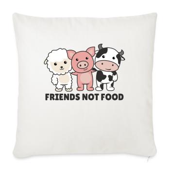 Friends not food vegan mouton vache - Housse de coussin décorative 45 x 45 cm - blanc nature - Devant