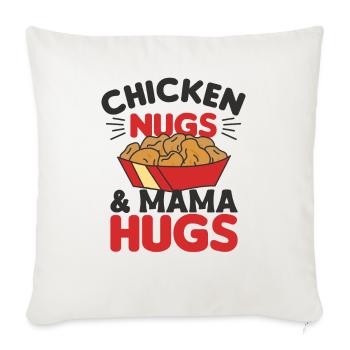 Chicken Nuggs Et Mama Hugs Drôles de nuggets de nourriture - Housse de coussin décorative 45 x 45 cm - blanc nature - Devant