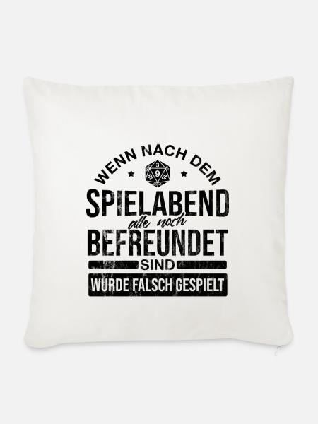 Brettspiele Brettspiel Spieleabend - Sofakissenbezug 45 x 45 cm - Naturweiß 