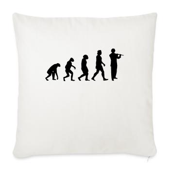 Flûtiste Evolution Flûte flûte - Housse de coussin décorative 45 x 45 cm - blanc nature - Devant
