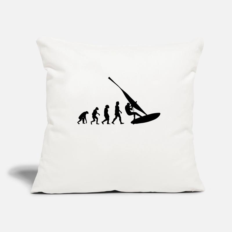 Planche à voile Evolution Windsurfing Surfeur Planche à voile Housse de coussin décorative 45 x 45 cm