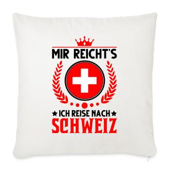 Schweiz Urlaub Spruch Schweizer Flagge Geschenk - Sofakissenbezug 45 x 45 cm - Naturweiß  - Vorne