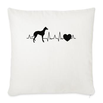 Greyhound Battement de coeur britannique lévriers propriétaire - Housse de coussin décorative 45 x 45 cm - blanc nature - Devant