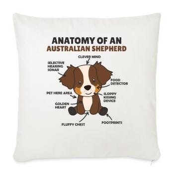 Anatomie d’un shepherd australien doux chiens - Housse de coussin décorative 45 x 45 cm - blanc nature - Devant