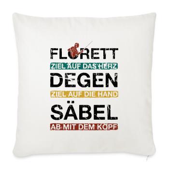 Fechten Fechten - Sofakissenbezug 45 x 45 cm - Naturweiß  - Vorne