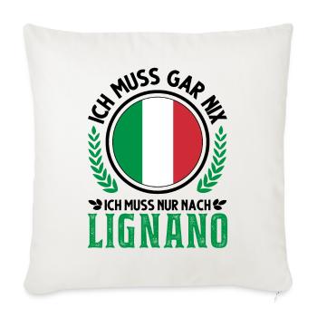 Lignano Italien Urlaub Reise Geschenk - Sofakissenbezug 45 x 45 cm - Naturweiß  - Vorne