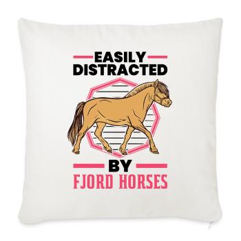 Easily distracted by Fjord Horses Fjordpferd - Housse de coussin décorative 45 x 45 cm - blanc nature - Devant