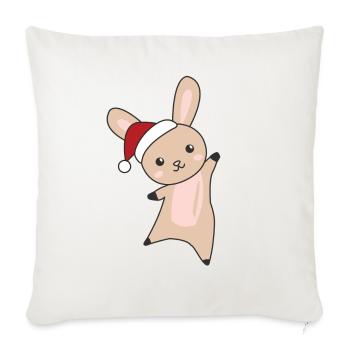 Rabbit Merry Christmas Winter Animals Rabbits - Sofa pillowcase 17,3'' x 17,3'' (45 x 45 cm) - natural white - Front