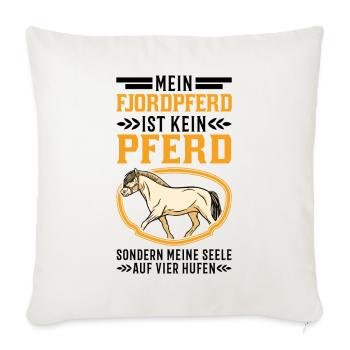 Fjordpferd Seele auf 4 Hufen Fjord Pferd - Sofakissenbezug 45 x 45 cm - Naturweiß  - Vorne