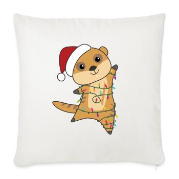 Meerkats Christmas Snow Winter Animals - Sofa pillowcase 17,3'' x 17,3'' (45 x 45 cm) - natural white - Front