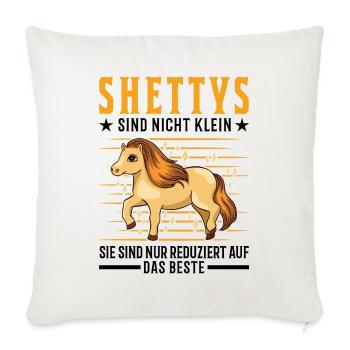 Shetland Pony Klein Shetty Shetlandpony - Sofakissenbezug 45 x 45 cm - Naturweiß  - Vorne