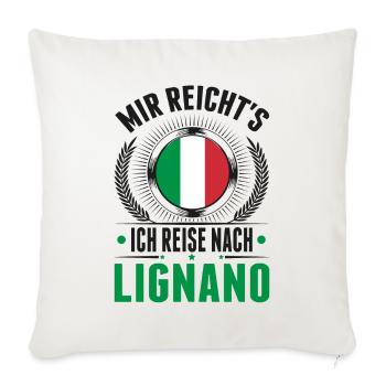 Lignano Italien Urlaub Reise Geschenk - Sofakissenbezug 45 x 45 cm - Naturweiß  - Vorne