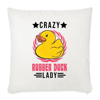 Dame de canard en caoutchouc fou - Housse de coussin décorative 45 x 45 cm - blanc nature - Devant