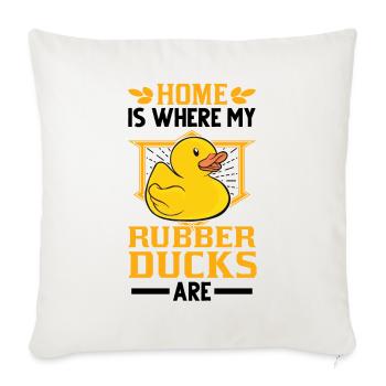 La maison est l'endroit où sont mes canards en - Housse de coussin décorative 45 x 45 cm - blanc nature - Devant