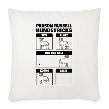 Parson Russell Terrier Hundetricks - Sofakissenbezug 45 x 45 cm - Naturweiß  - Vorne