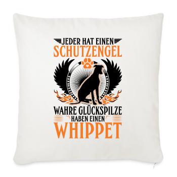 Whippet Schutzengel Windhund Sighthound - Sofakissenbezug 45 x 45 cm - Naturweiß  - Vorne