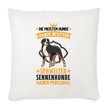 Großer Schweizer Sennenhund Personal - Sofakissenbezug 45 x 45 cm - Naturweiß  - Vorne