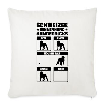 Großer Schweizer Sennenhund Hundetricks - Sofakissenbezug 45 x 45 cm - Naturweiß  - Vorne