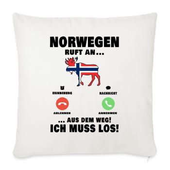 Norwegen ruft an Norwegische Flagge - Sofakissenbezug 45 x 45 cm - Naturweiß  - Vorne