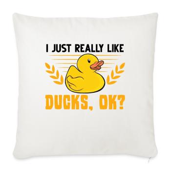 J'aime vraiment les canards Canard en caoutchouc - Housse de coussin décorative 45 x 45 cm - blanc nature - Devant