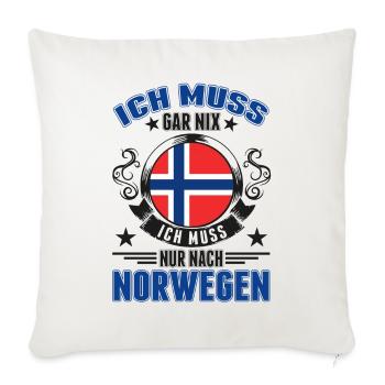 Norwegen Urlaub Norwegische Flagge - Sofakissenbezug 45 x 45 cm - Naturweiß  - Vorne