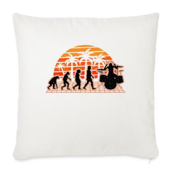 Schlagzeug Evolution Sunset Drummer Schlagzeuger - Sofakissenbezug 45 x 45 cm - Naturweiß  - Vorne