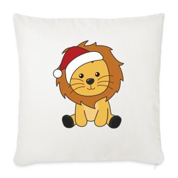 Lion Christmas Snow Winter Animals Lions - Sofa pillowcase 17,3'' x 17,3'' (45 x 45 cm) - natural white - Front