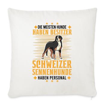 Großer Schweizer Sennenhund Personal - Sofakissenbezug 45 x 45 cm - Naturweiß  - Vorne