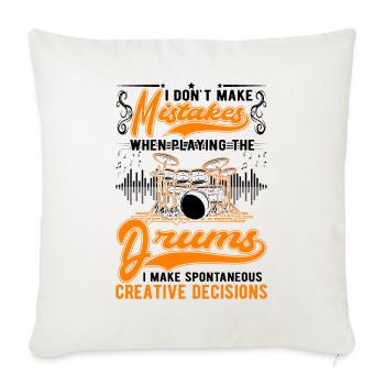 Drums Creative Decisions Drummer Drummer - Sofa pillowcase 17,3'' x 17,3'' (45 x 45 cm) - natural white - Front