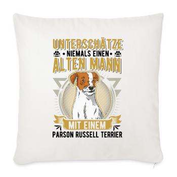 Parson Russell Terrier Alter Mann - Sofakissenbezug 45 x 45 cm - Naturweiß  - Vorne