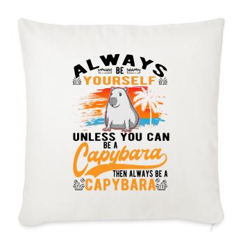Capybara Wasserschwein Capibara - Sofa pillowcase 17,3'' x 17,3'' (45 x 45 cm) - natural white - Front