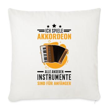 Akkordeon Ziehharmonika Akkordeonist - Sofakissenbezug 45 x 45 cm - Naturweiß  - Vorne