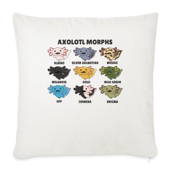 Axolotls aus der Welt süße Tiere Axolotl Arten - Sofakissenbezug 45 x 45 cm - Naturweiß  - Vorne