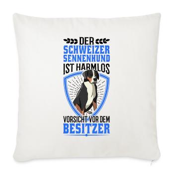 Großer Schweizer Sennenhund Besitzer - Sofakissenbezug 45 x 45 cm - Naturweiß  - Vorne