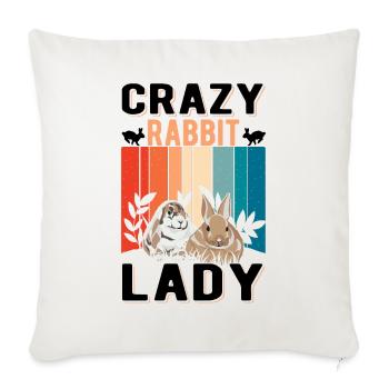 Crazy Rabbit lady Rabbit Rabbit - Sofa pillowcase 17,3'' x 17,3'' (45 x 45 cm) - natural white - Front