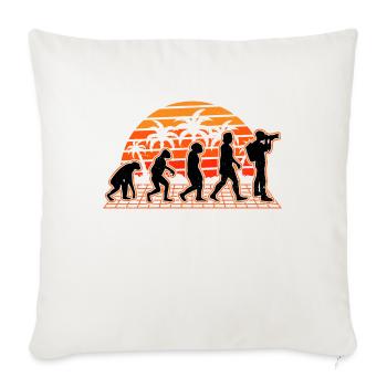 Photographer Evolution Sunset Camera Photojournalist - Sofa pillowcase 17,3'' x 17,3'' (45 x 45 cm) - natural white - Front