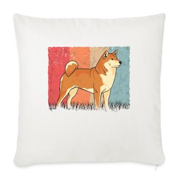 Shiba Inu Retro Vintage Akita Inu - Sofakissenbezug 45 x 45 cm - Naturweiß  - Vorne