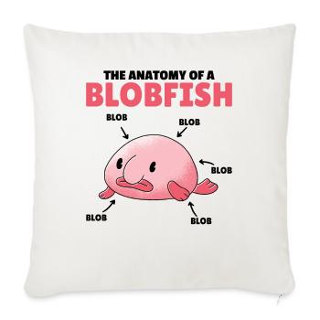 Blobfish Explanation Anatomy of an Blobfish - Sofa pillowcase 17,3'' x 17,3'' (45 x 45 cm) - natural white - Front