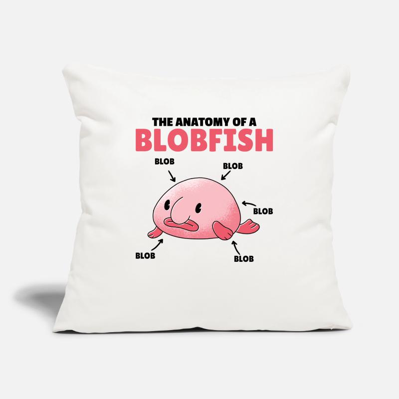 Blobfish Explication Anatomie d’un Blobfish Housse de coussin décorative 45 x 45 cm