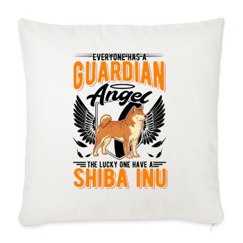 Shiba Inu Guardian Angel - Sofa pillowcase 17,3'' x 17,3'' (45 x 45 cm) - natural white - Front