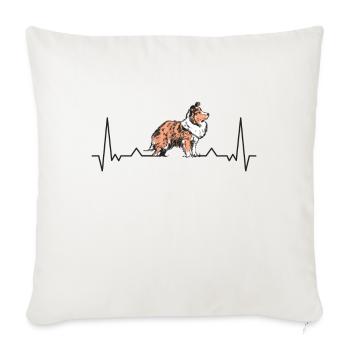Sheltie Heartbeat Chien de troupeau Shetland Sheepdog - Housse de coussin décorative 45 x 45 cm - blanc nature - Devant