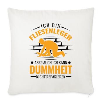 Fliesenleger Mosaikleger Plattenleger - Sofakissenbezug 45 x 45 cm - Naturweiß  - Vorne