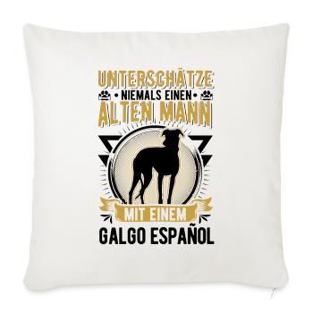 Galgo Español Alter Mann Spanischer Windhund - Sofakissenbezug 45 x 45 cm - Naturweiß  - Vorne