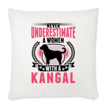 Kangal Frau Anatolischer Hirtenhund Kangal - Sofakissenbezug 45 x 45 cm - Naturweiß  - Vorne