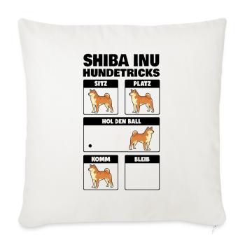 Shiba Inu Hundetricks - Sofakissenbezug 45 x 45 cm - Naturweiß  - Vorne